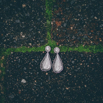 Earrings Textured Teardrop Studs Silver - Bec Stern