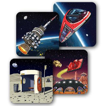 Coaster Set of 4 Canberra in Space - Trevor Dickinson