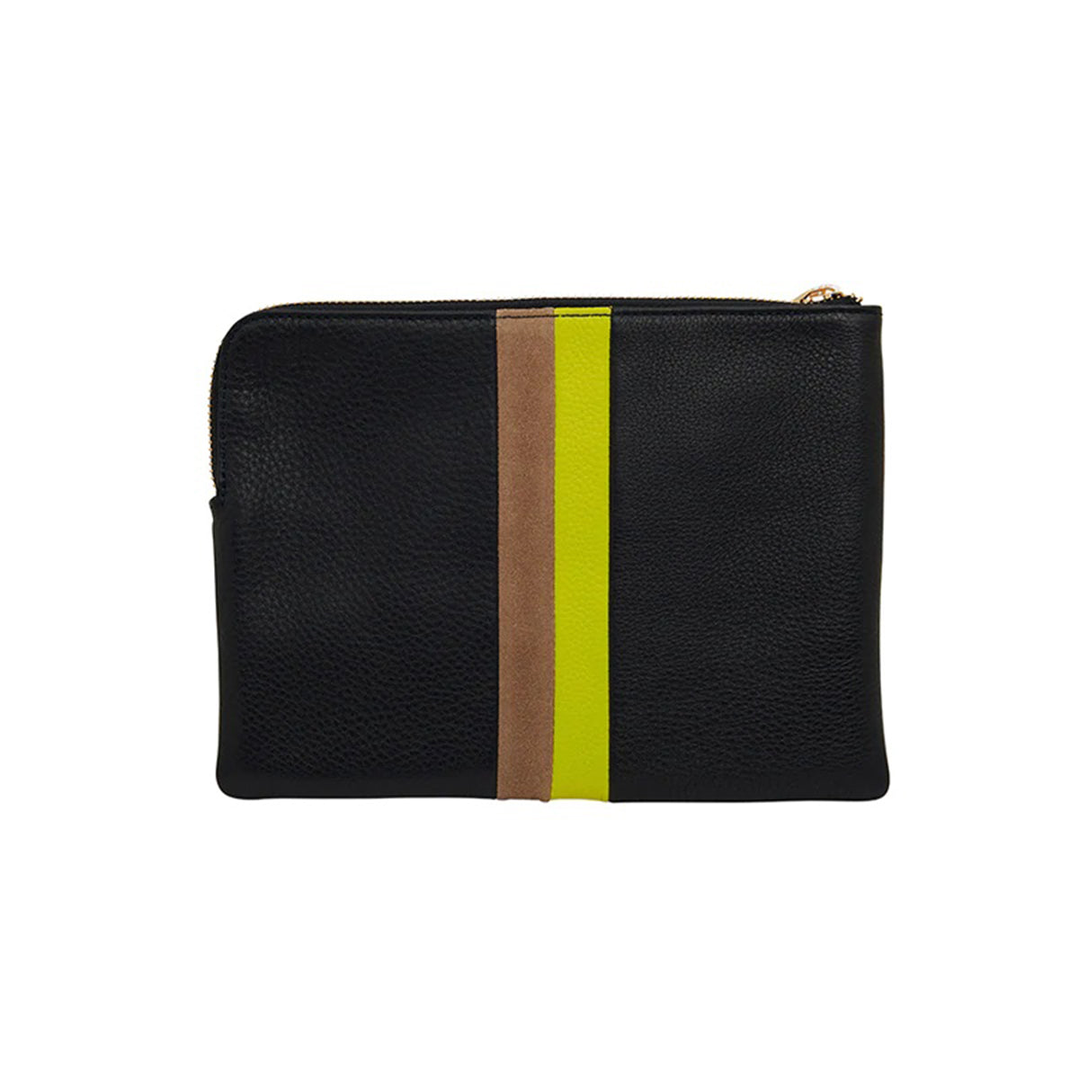 Navy and clearance yellow clutch bag