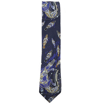 Tie Isaiah Nagurrgurrba Crocodile Navy - Yijan
