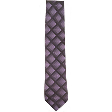 A black and purple tie with a diamond print and subtle kangaroo print on top.