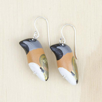 Earrings Black-Throated Finch - Songbird