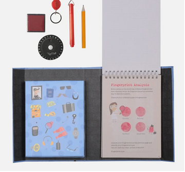 'Top Secret Missions Detective Set' box cover showing illustrated kids performing spy activities including using goggles, binoculars and other spy equipment.