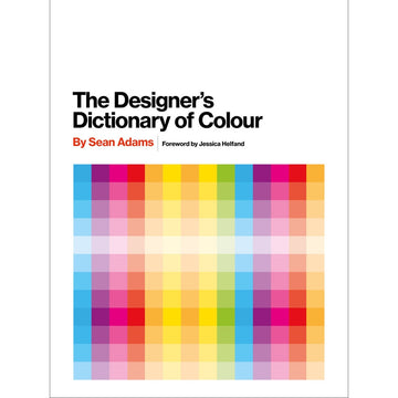 'The Designer's Dictionary of Colour featuring a grid of 12x14 different colour swatches. Each column is a different colour with different shades in the rows.