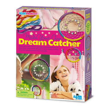 Front cover of Make your own dream catcher box featuring images of girls looking at dream catchers.