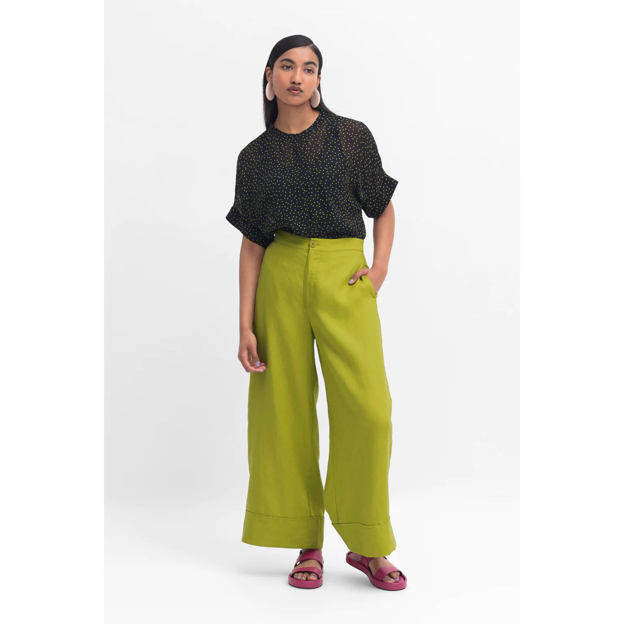 River Island Smart Trousers Lime Elasticated in Green  Lyst UK