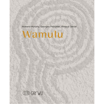 'Wamulu' book cover featuring a light grey patterned background with circles. The book title is written in orange.