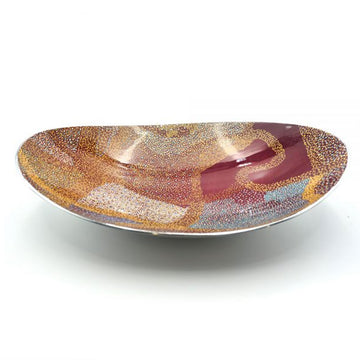 Bowl Boat Shape Lynette Nangala Brown LBR810 - Better World Arts