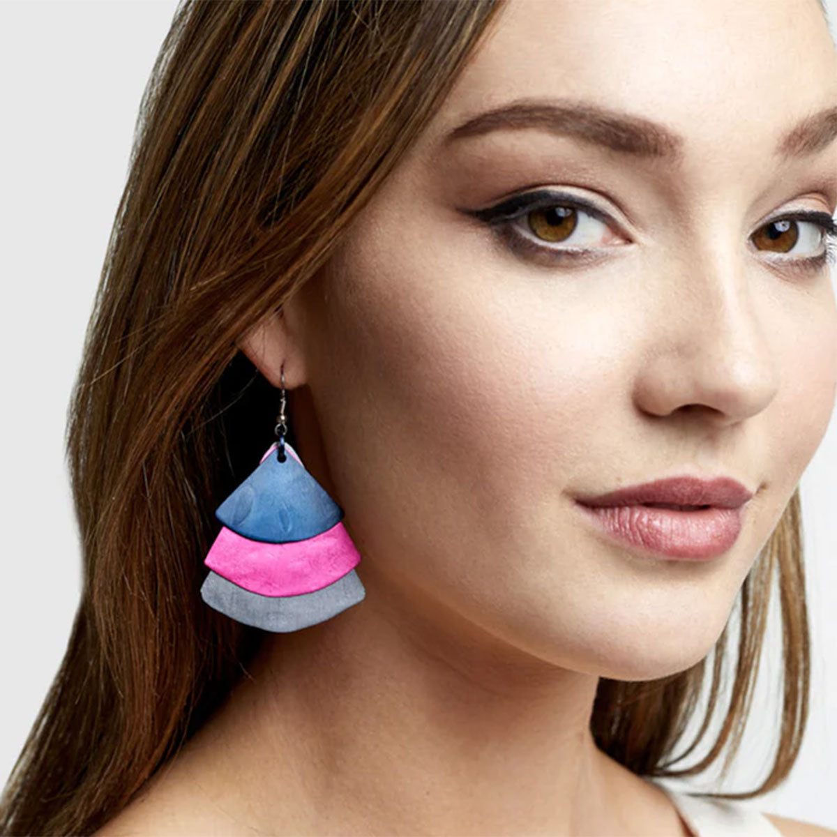 Navy and hot sale pink earrings