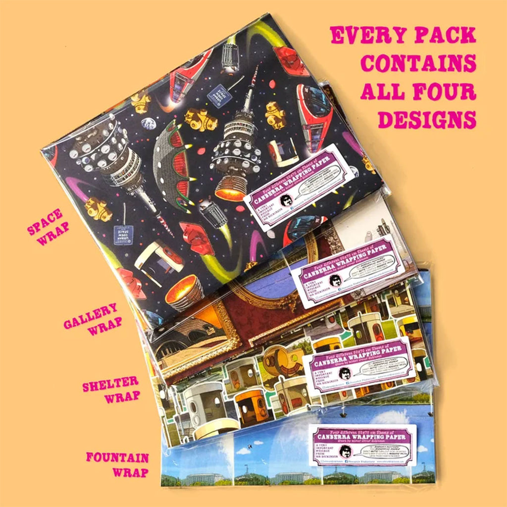 Wrapping Paper Set of 4 Canberra Trevor Dickinson National Museum Australia