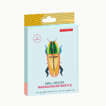 A 3D cardboard model of a madagascar beetle.