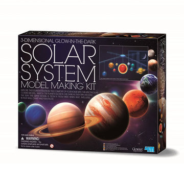A box titled 'Solar System Model Making Kit' with an image of the plants lined up in a circle and another photo of the completed model of planets.