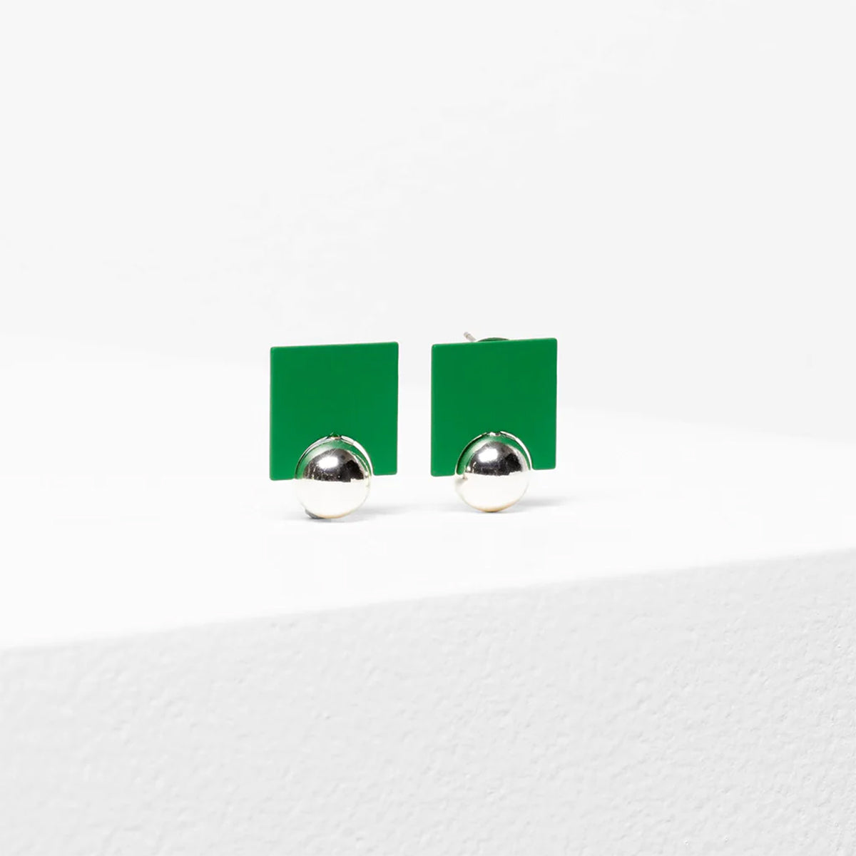 Green on sale square earrings