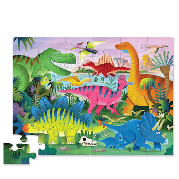 A puzzle box in the shape of a dinosaur with an illustration of a stegosaurus on the front.