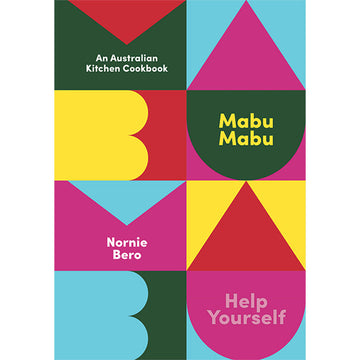 'Mabu Mabu' book cover featuring a colourful geometric design.