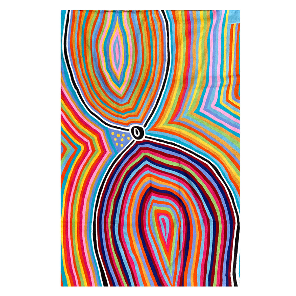 Clutch Bag Leather Printed Liddy Napanangka Walker ALWA624 - Better World Arts main image 1