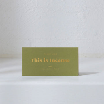 A green rectangle box with the text 'This is Incense' written in gold.