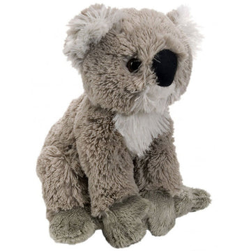 A soft toy in the shape of a grey koala.