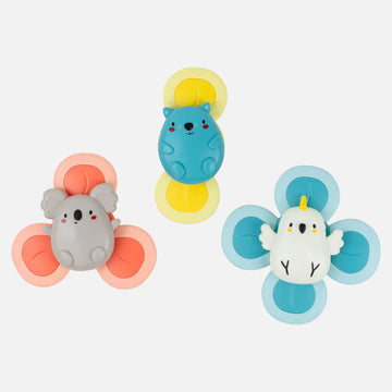 White box titled 'Sensory Spinners Aussie Animals' with an illustration of two spinners and a circle cut out in the box showing the three spinner inside.