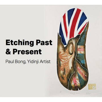 'Etching Past & Present' book cover featuring an illustration of a curved oval shape with hands visible and the Union Jack on the top half.