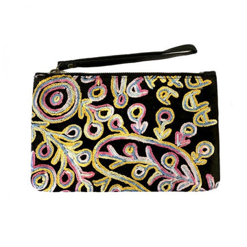 Velvet Clutch with wrist Strap Theo Hudson - Better World Arts