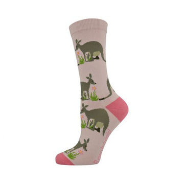 Socks Kangaroo Pink Bamboo W2-8 - Bamboozld