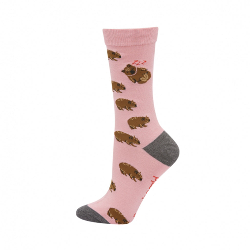 Socks Wally Wombat Pink 2-8 - Bamboozld – National Museum Australia