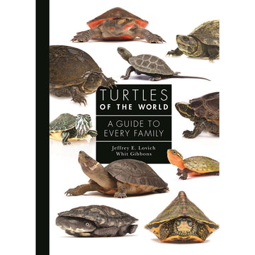 'Turtles of the World: A Guide to Every Family' book cover featuring photos of ten different turtles.
