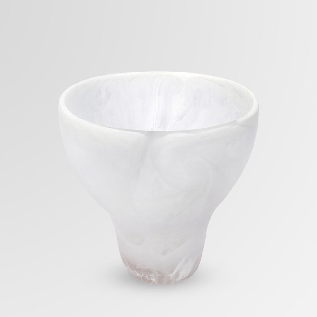 Vase Offering Large White/Clear Swirl Dinosaur Designs National