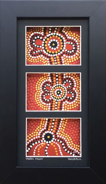 Framed Canvas Dot Art Triple Mat - Murra Wolka