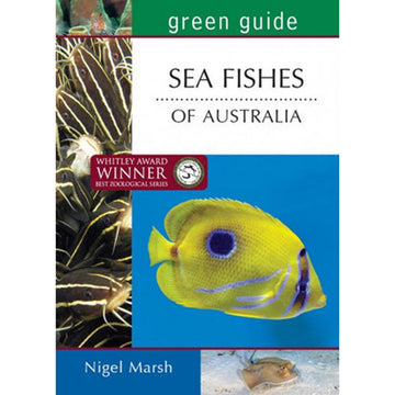 'Sea Fishes of Australia' book cover featuring photos of fish including close ups.