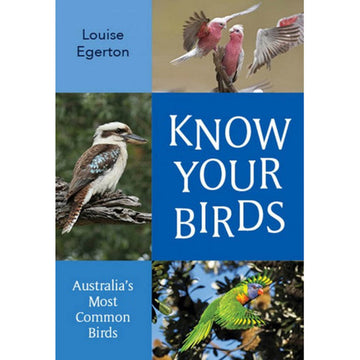 'Know your Birds' book cover featuring photos of three different birds in a two by three grid design with text in the remaining boxes.
