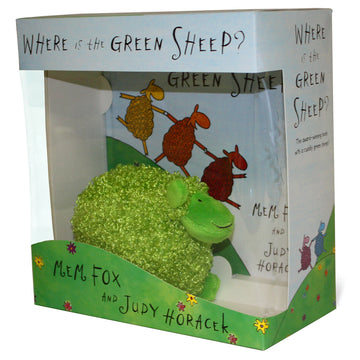 Where Is The Green Sheep? Hardback book and plush toy boxed set